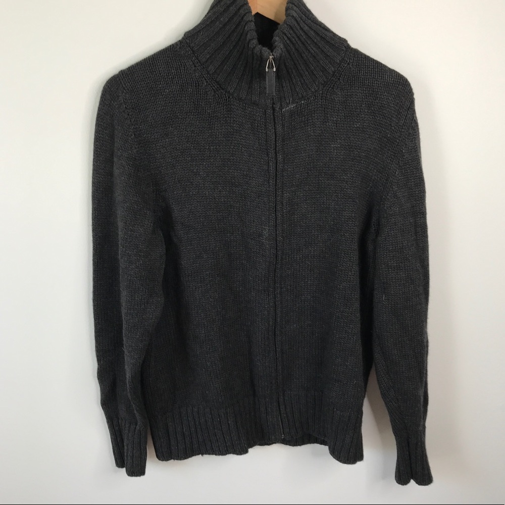 Mens Gucci Knit Full Zip Sweater Jacket Charcoal S
